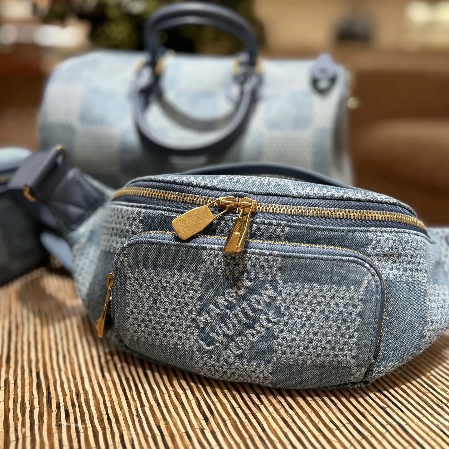 《デニム/ダミエ》ルイヴィトン LV バムバッグ N00205