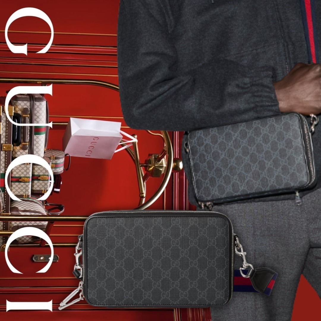 【GUCCI】〔GG ブラック〕スモール ショルダーバッグ