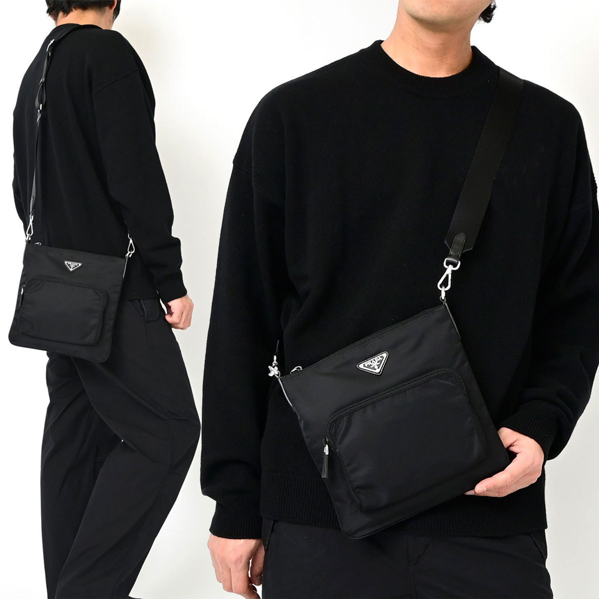 PRADA 三角 ロゴ付き ナイロン ショルダーバック 1BH716