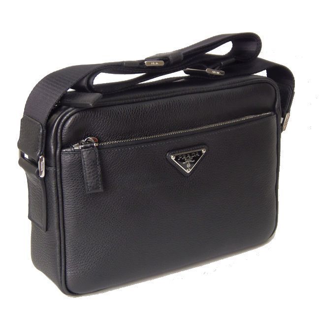 PRADA メンズ レザー ショルダーバッグ