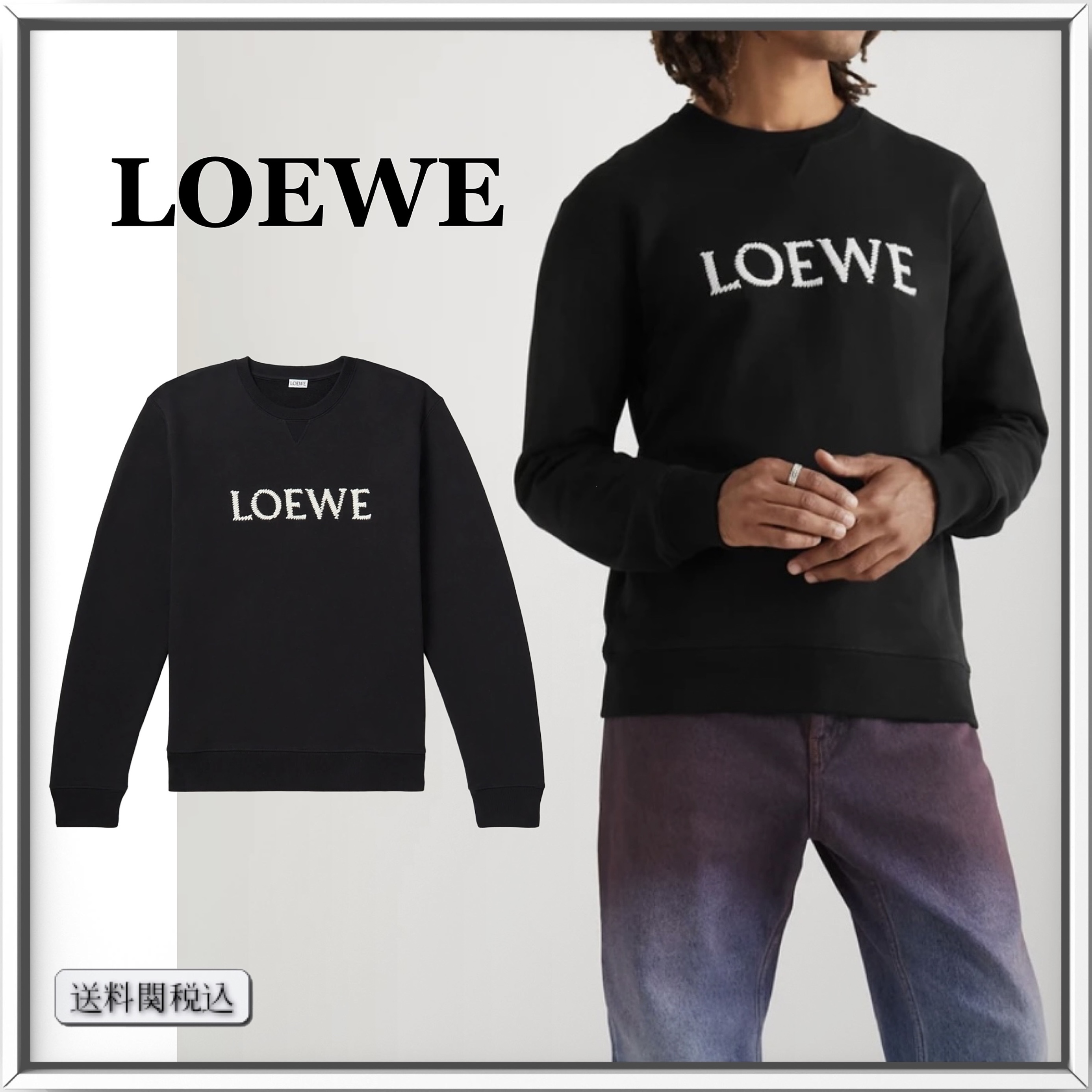 LOEWE ロゴ エンブロイダリー コットン スウェットシャツ 人気