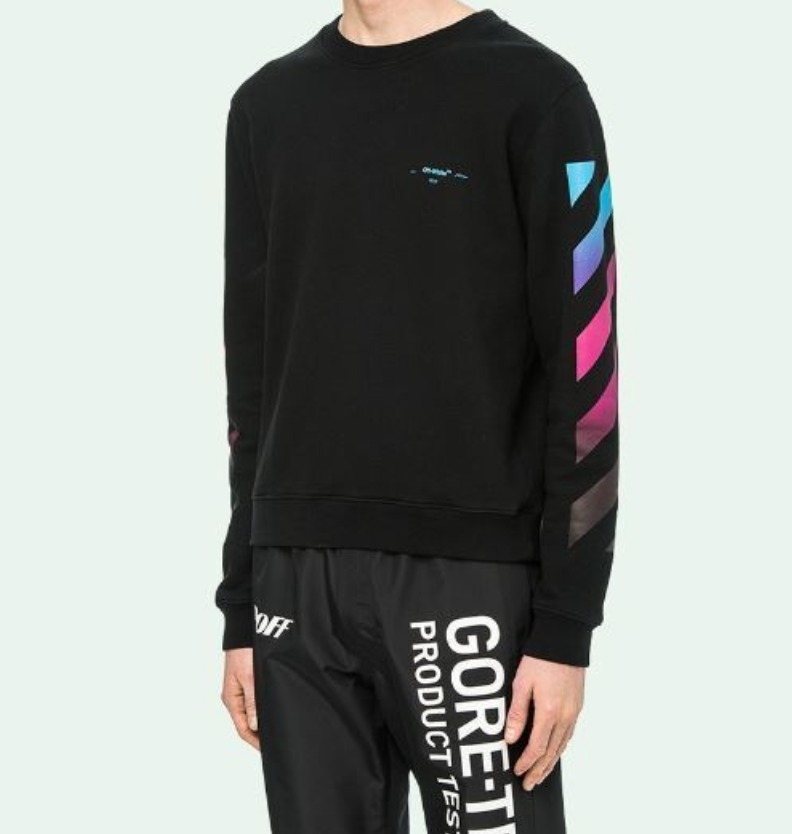 人気◆OFF WHITE◆DIAG GRADIENT ロゴ スウェット