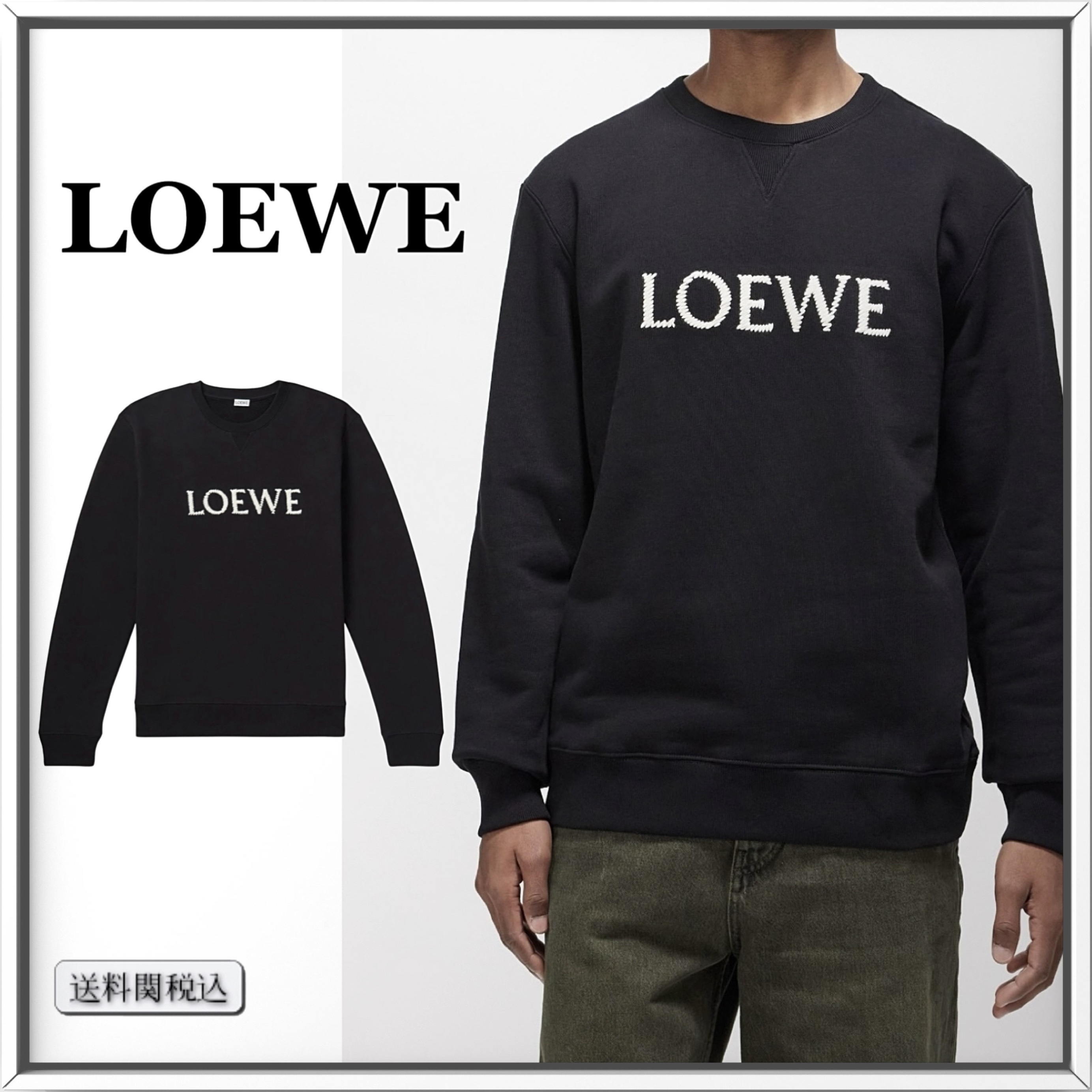 LOEWE ロゴ エンブロイダリー コットン スウェットシャツ 人気
