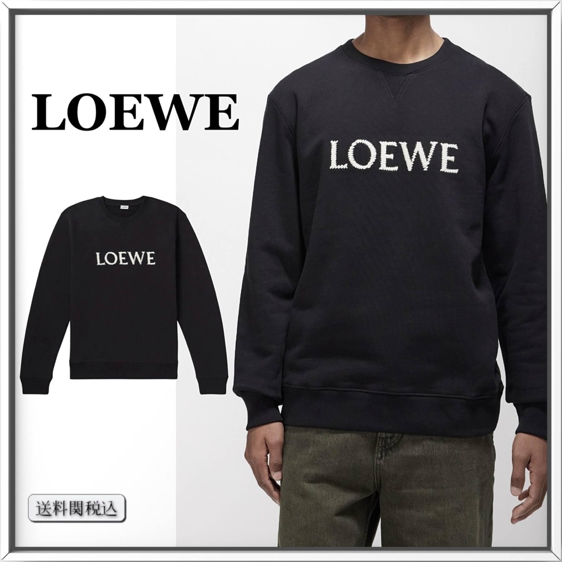 LOEWE ロゴ エンブロイダリー コットン スウェットシャツ 人気