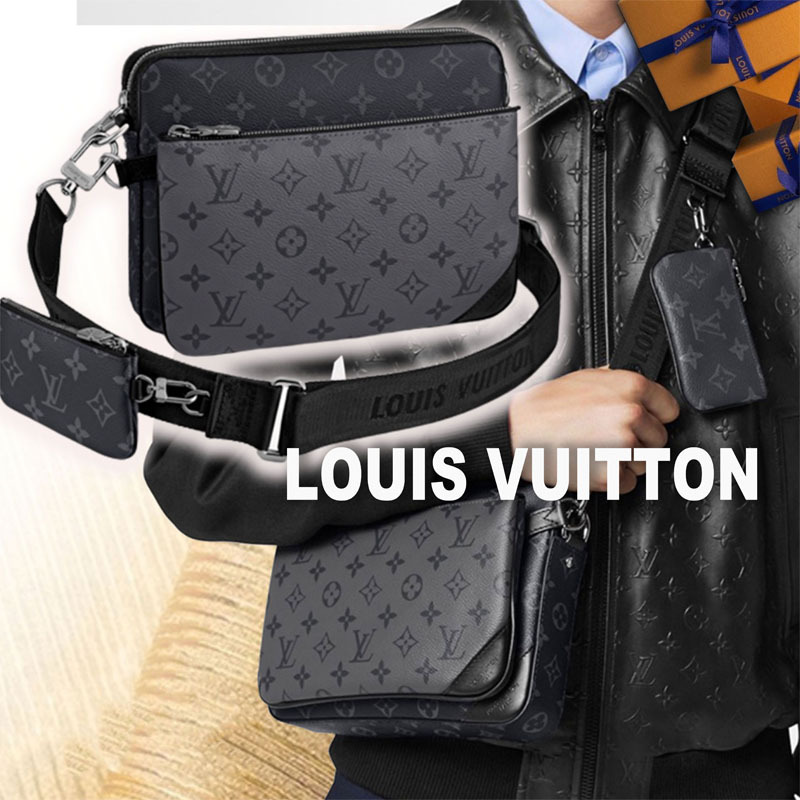 ◆便利なショルダーバッグ◆ モノグラム 黒 コインケース付  M69443TRIO MESSENGER