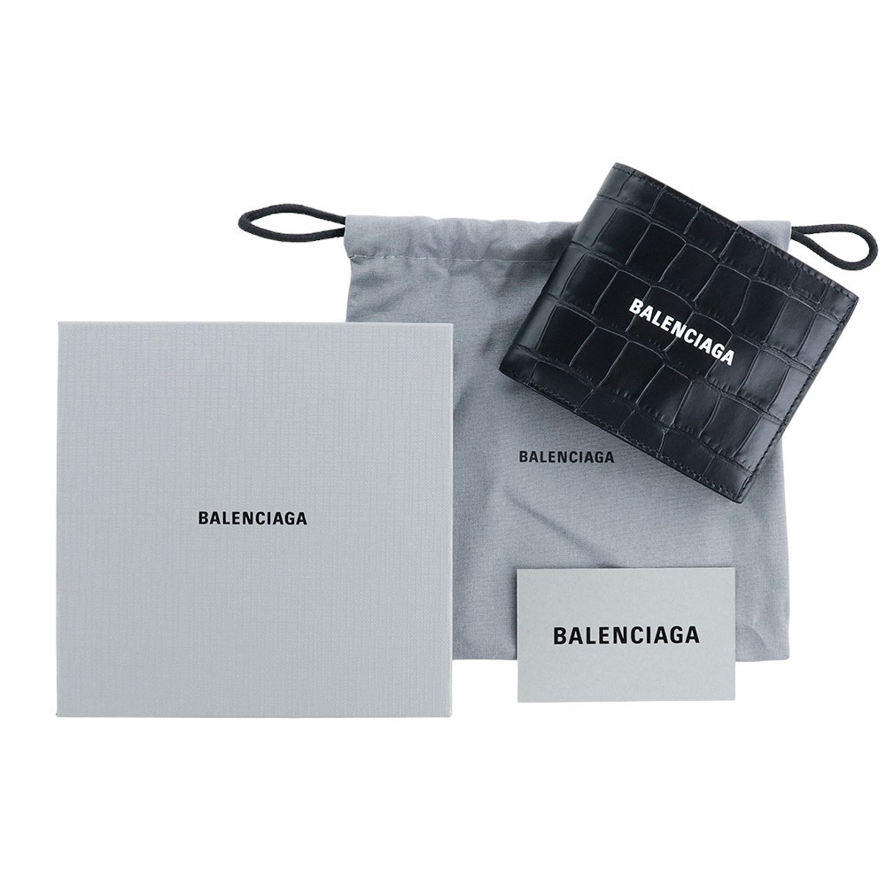BALENCIAGA 財布 キャッシュ 二つ折り メンズ クロコ ウォレット