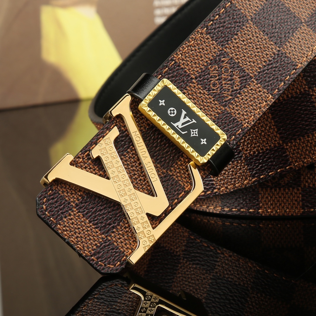 Louis Vuitton 本物のシンクロナイズドクラシックバージョンレターピュアスチールバックル