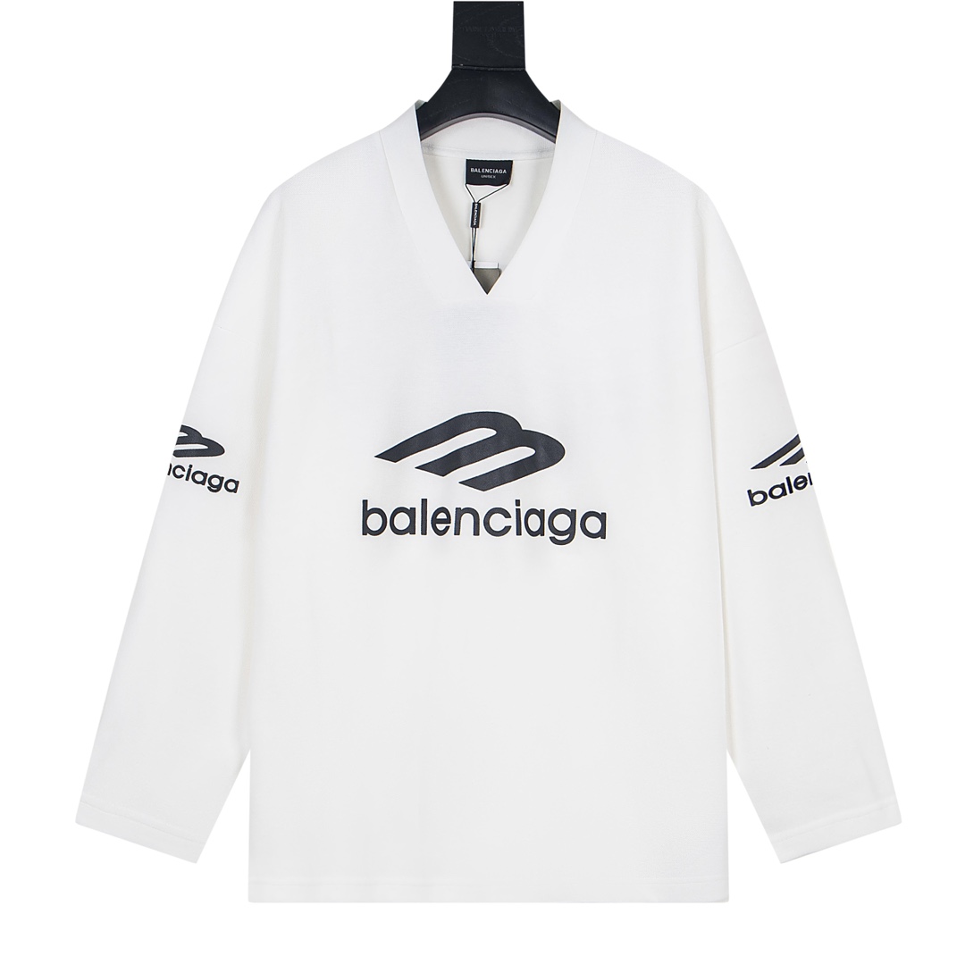 【BALENCIAGA】V ネック長袖 T シャツ