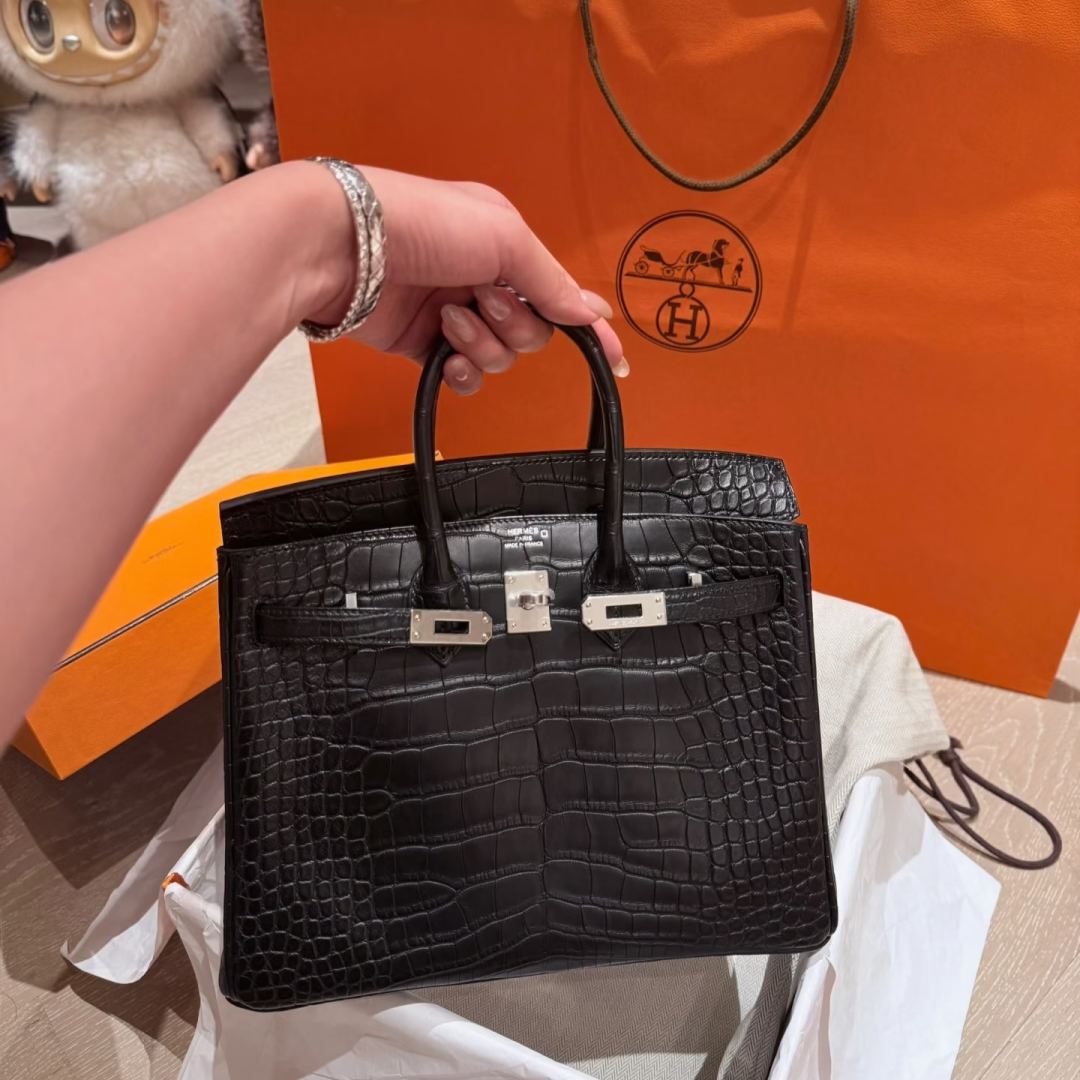 HERMES エルメス バーキン 25cm トゴ ブラック シルバー金具