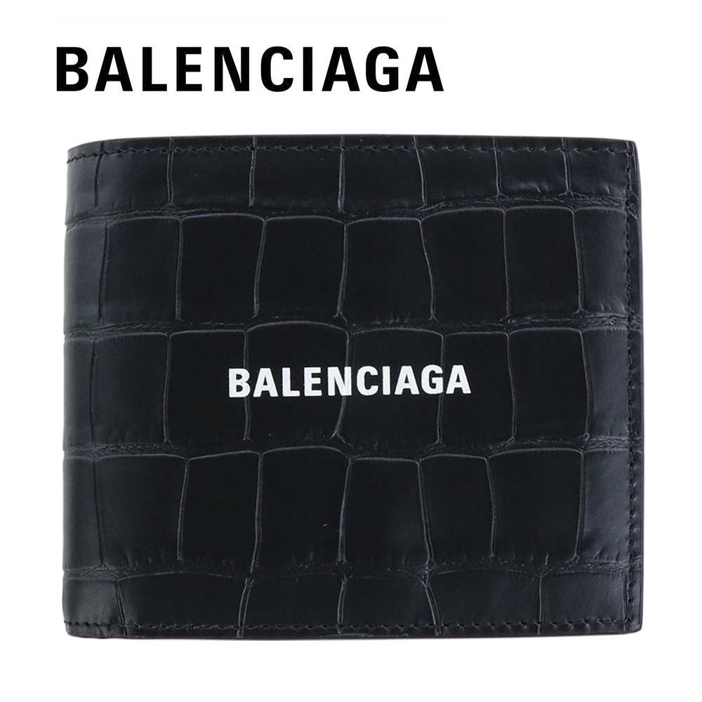 BALENCIAGA 財布 キャッシュ 二つ折り メンズ クロコ ウォレット
