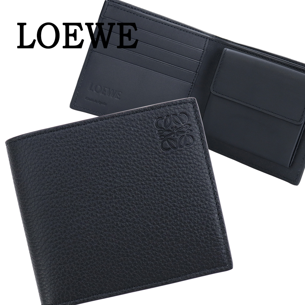 LOEWE 二つ折り財布 メンズ バイフォールド ウォレット ブラック