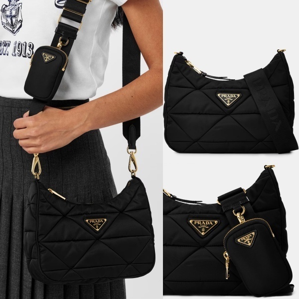 VIP価格◆PRADA◆パデッド Re-Nylon ロゴ ショルダーバッグ