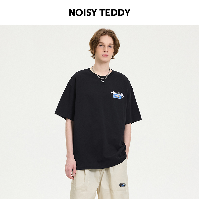 NOISY TEDDY男女同款夏新款时尚立体玩偶短袖T恤衫
