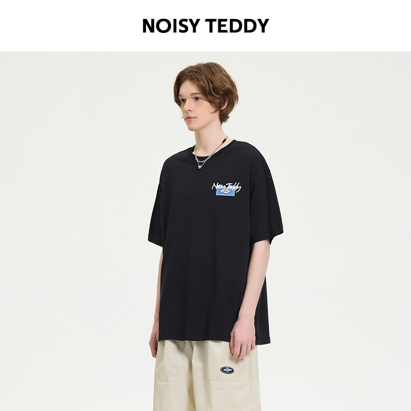 NOISY TEDDY男女同款夏新款时尚立体玩偶短袖T恤衫