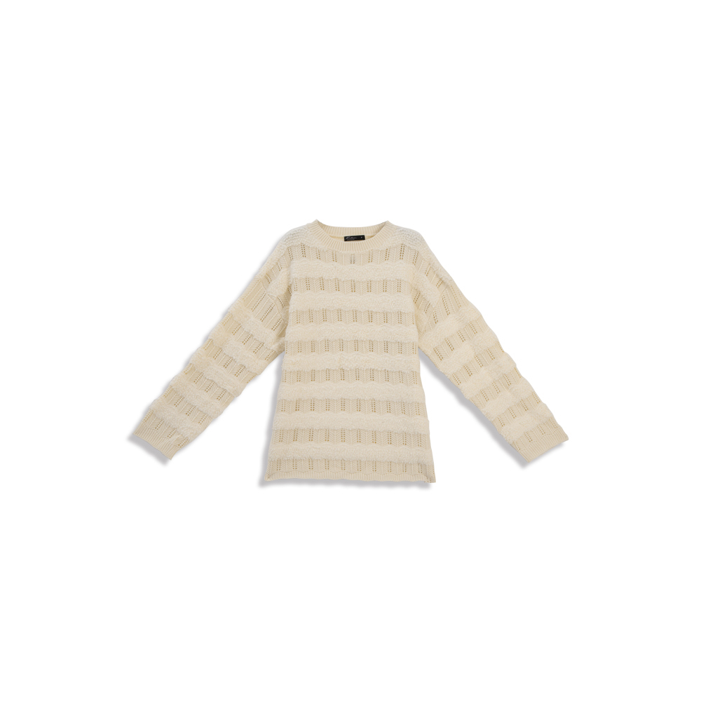 ボーダー切替ニット 4色展開