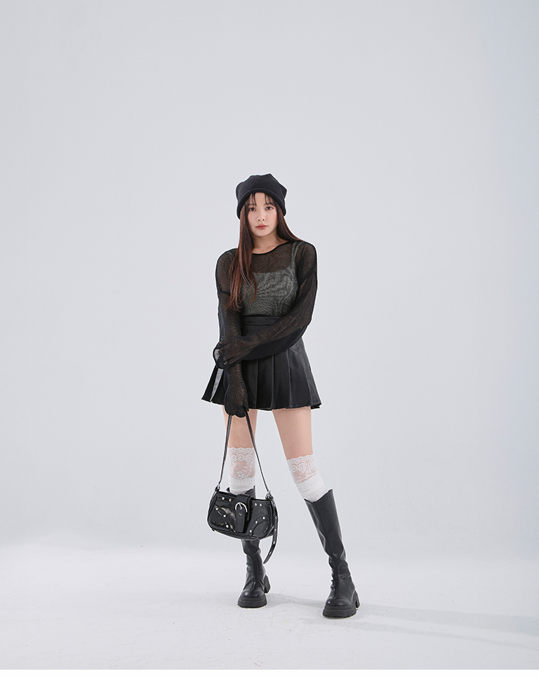 透かし編みワイドニットトップス 5色展開