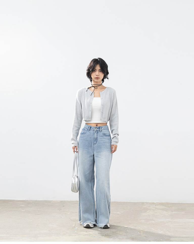 クルーネックボタンニットカーディガン 5色展開