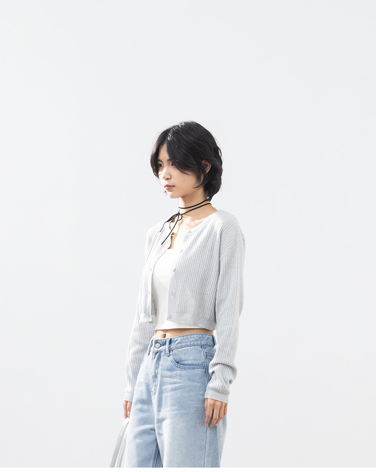 クルーネックボタンニットカーディガン 5色展開