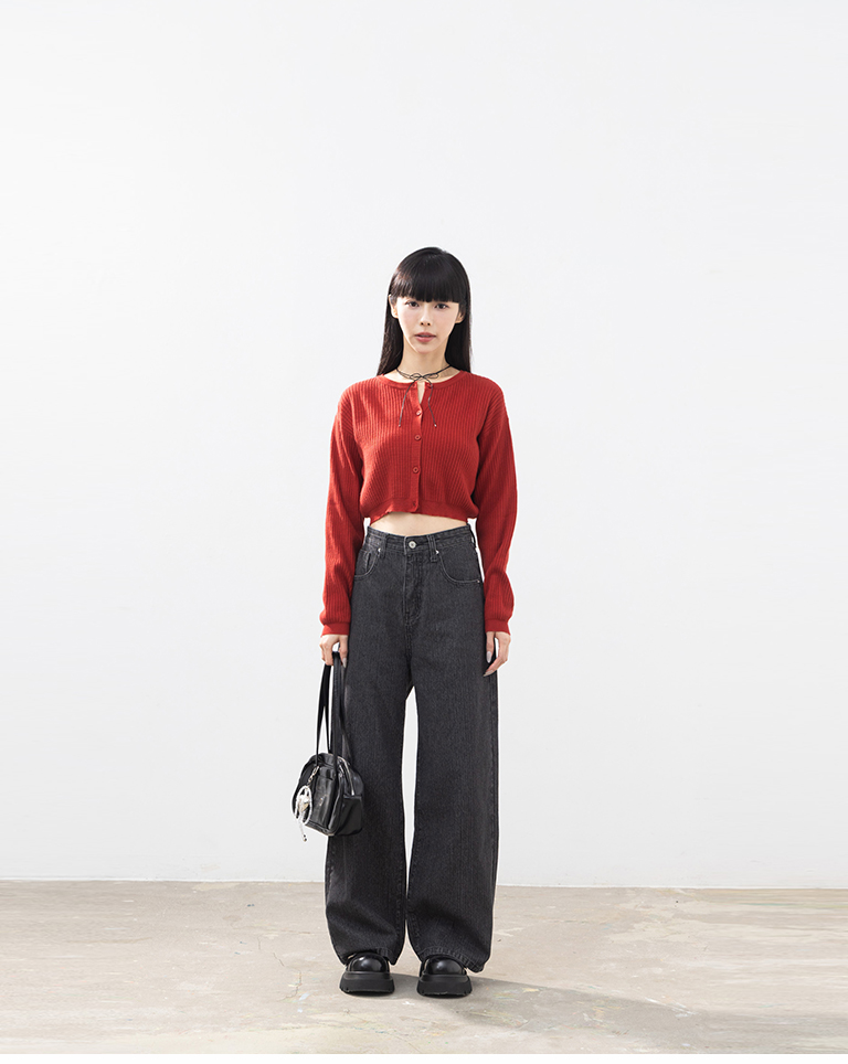 クルーネックボタンニットカーディガン 5色展開