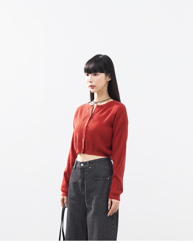 クルーネックボタンニットカーディガン 5色展開