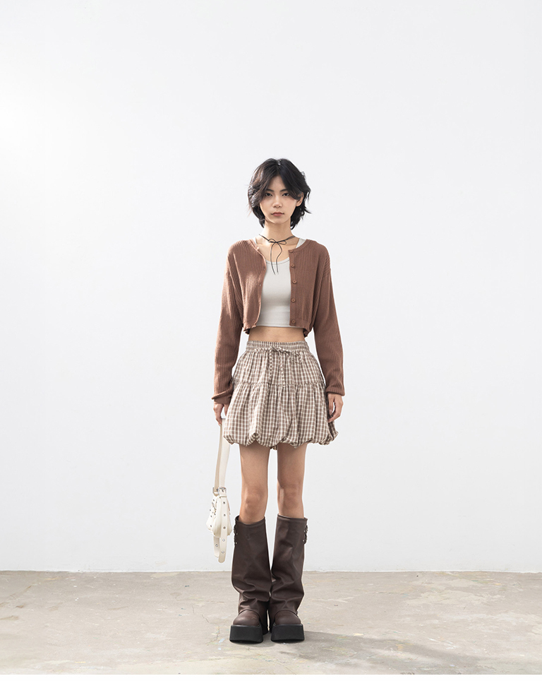 クルーネックボタンニットカーディガン 5色展開