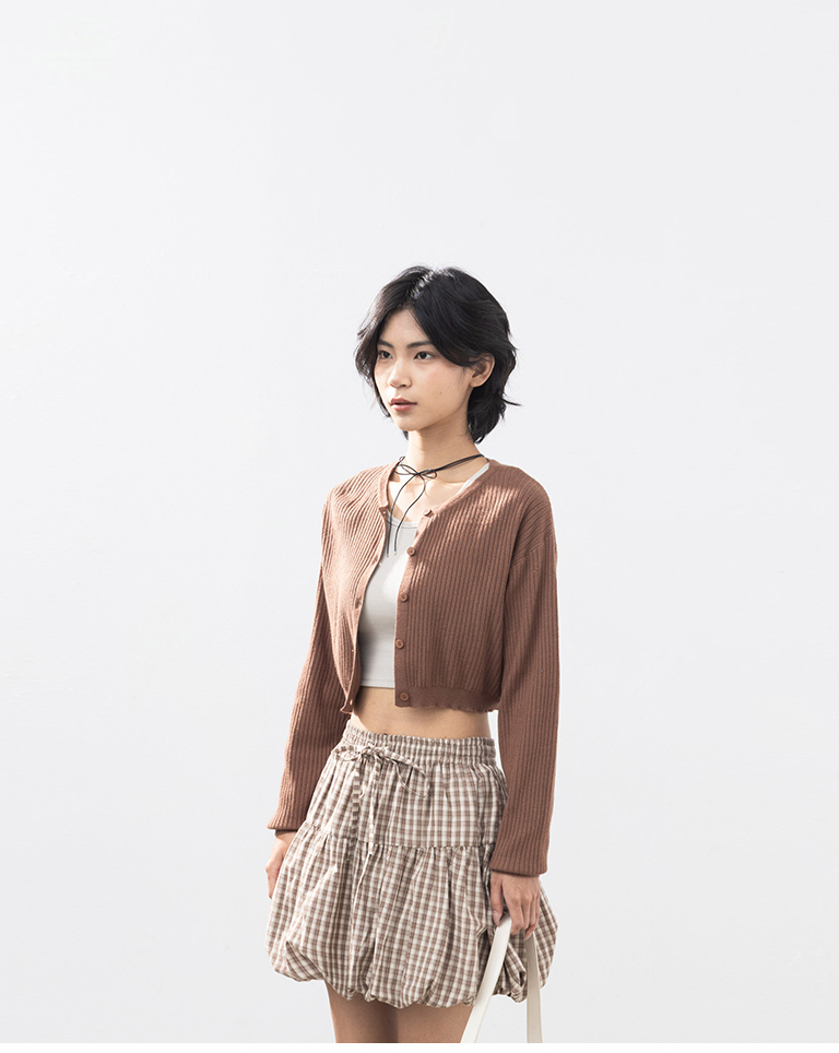 クルーネックボタンニットカーディガン 5色展開