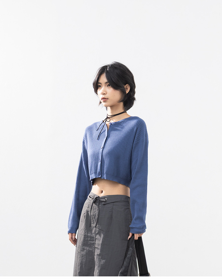 クルーネックボタンニットカーディガン 5色展開