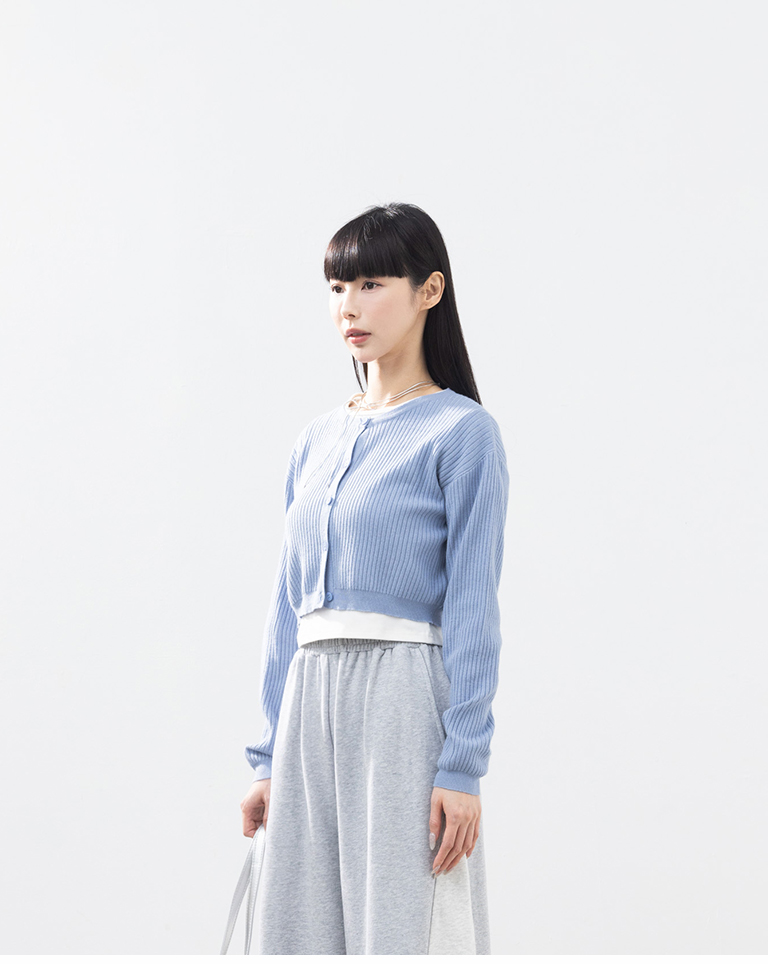 クルーネックボタンニットカーディガン 5色展開