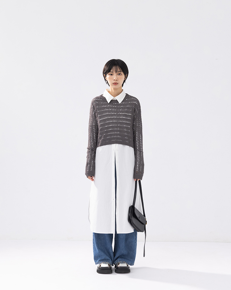 メッシュニットトップス 4色展開