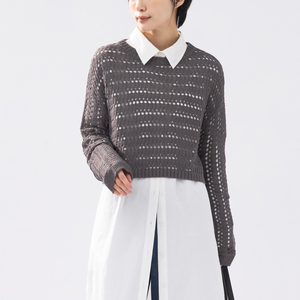 メッシュニットトップス 4色展開