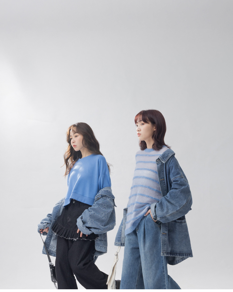 立体ボーダーニットトップス 3色展開