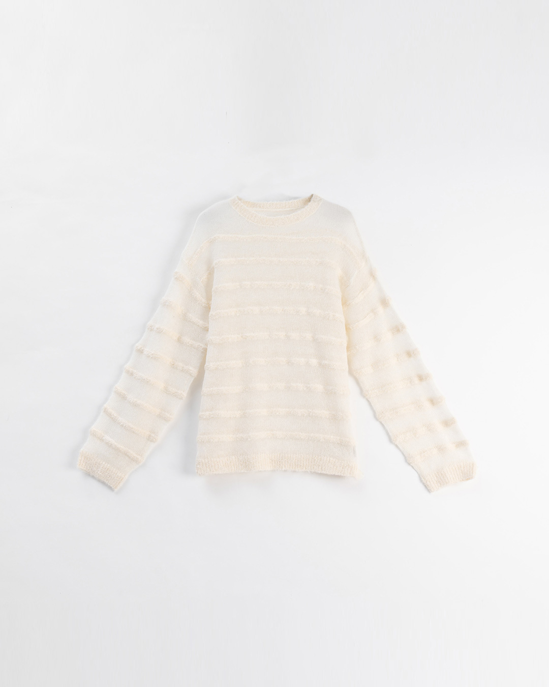 立体ボーダーニットトップス 3色展開