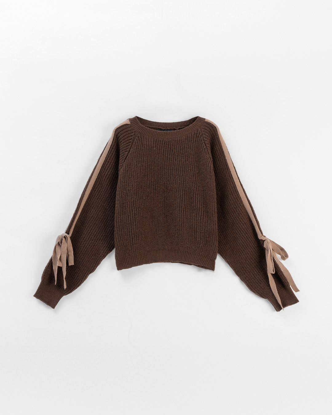 配色リボン結びニット 2色展開