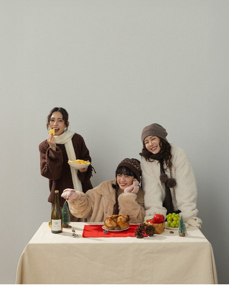 ポンポンケーブルニット 4色展開