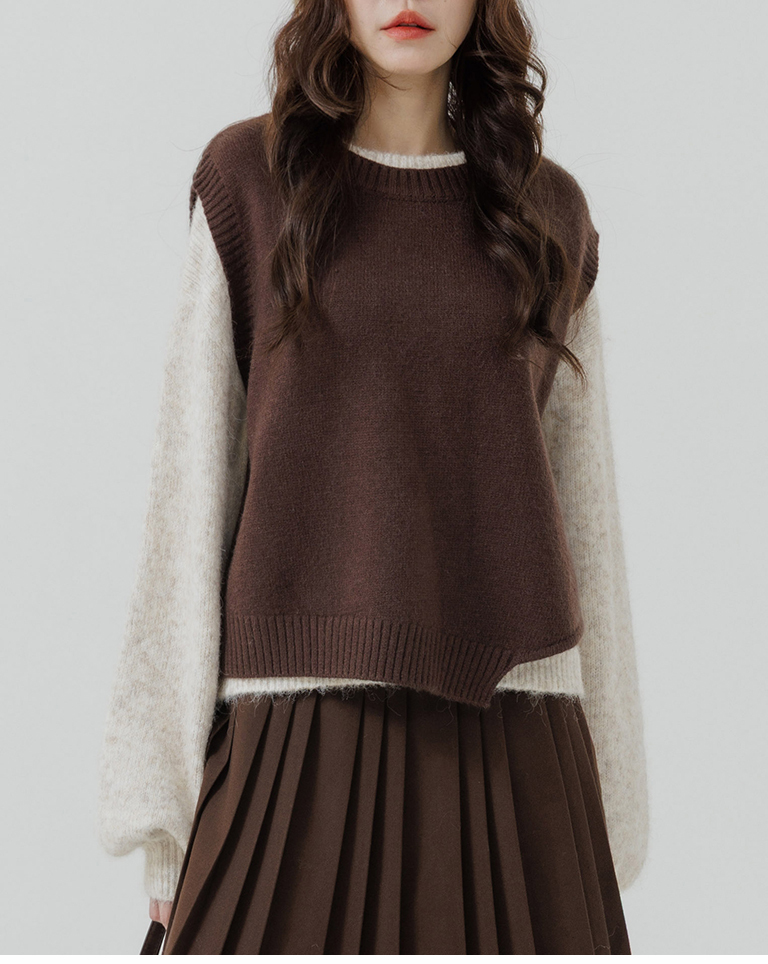 ワイドニットベスト 3色展開