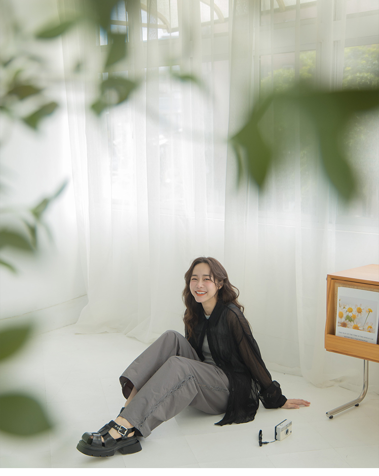 シワ加工シフォンシアーシャツ 4色展開