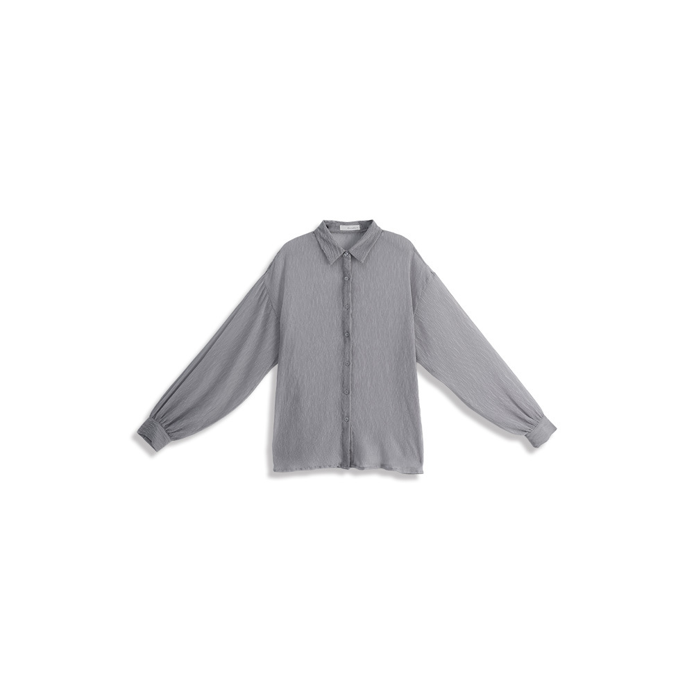 シワ加工シフォンシアーシャツ 4色展開