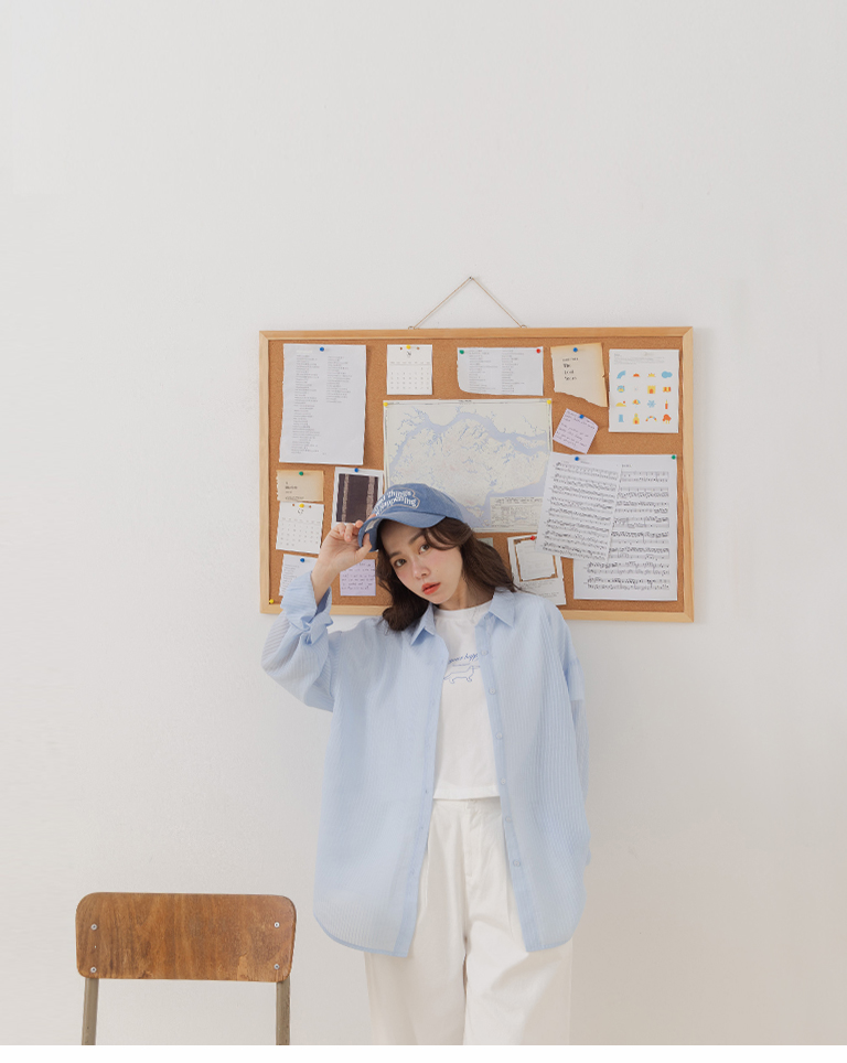 ストライプシアーシャツ  3色展開