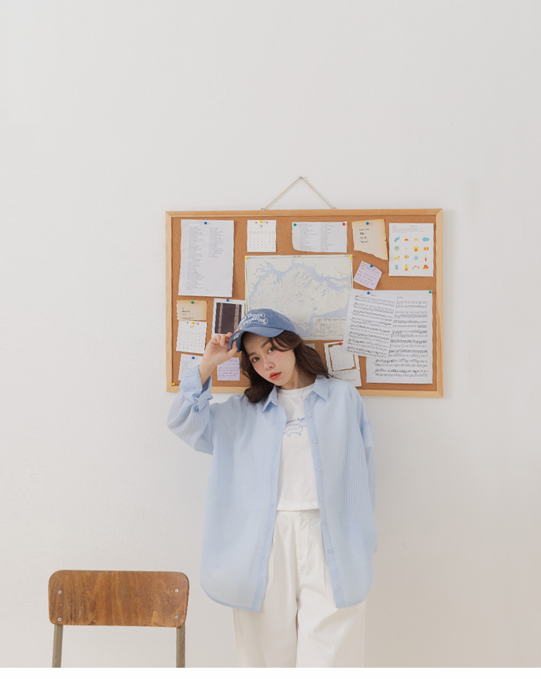 ストライプシアーシャツ  3色展開
