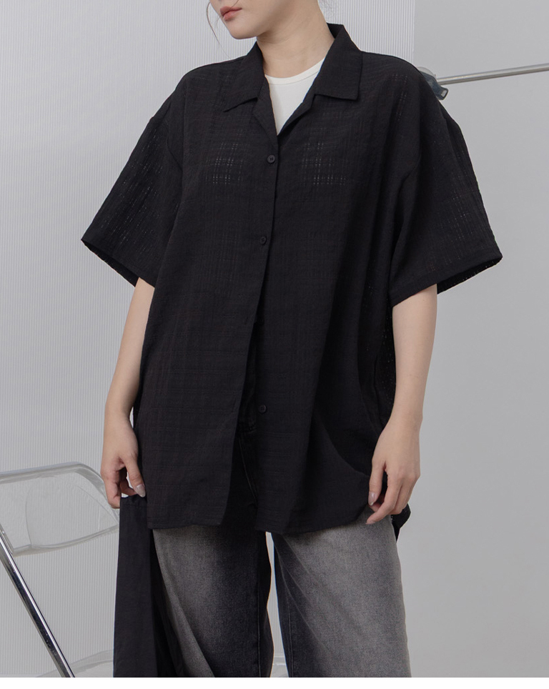 シアーショートスリーブキューバシャツ 2色展開