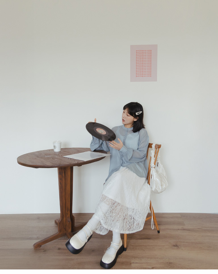 シアーバンドカラーシャツ 3色展開