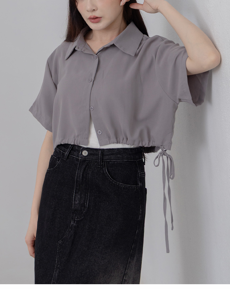 サイドドロストクロップドシャツ 3色展開