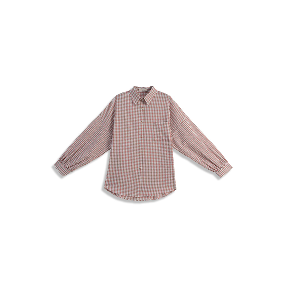 チェックロングスリーブワイドシャツ 2色展開