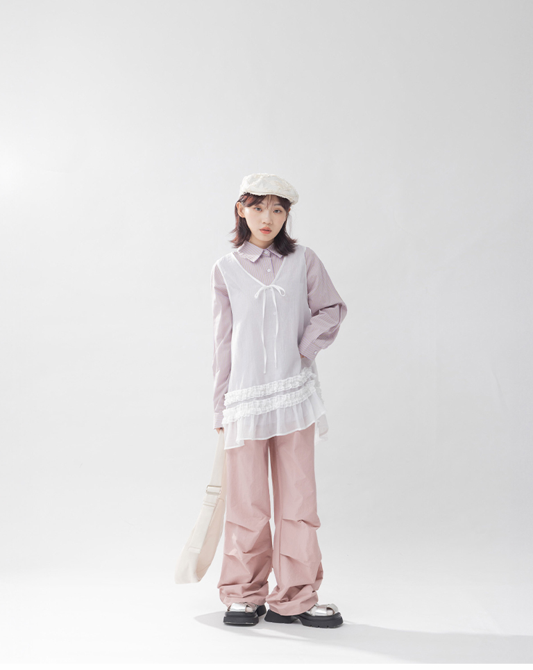 ストライプオーバーサイズシャツ