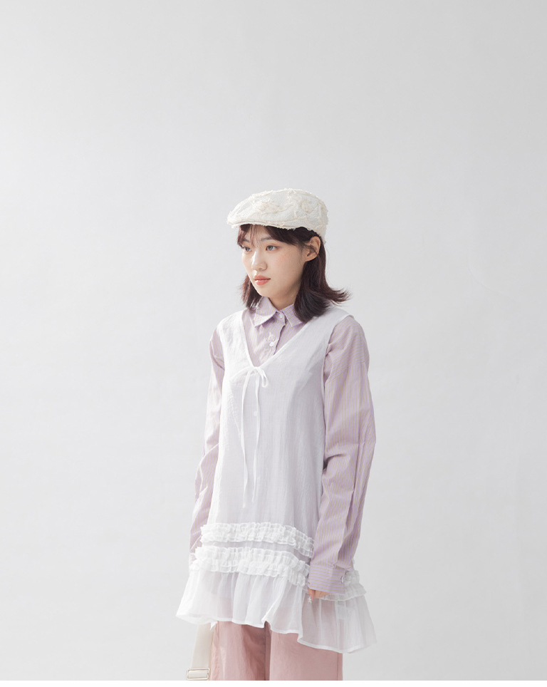 ストライプオーバーサイズシャツ