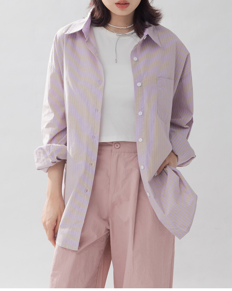 ストライプオーバーサイズシャツ