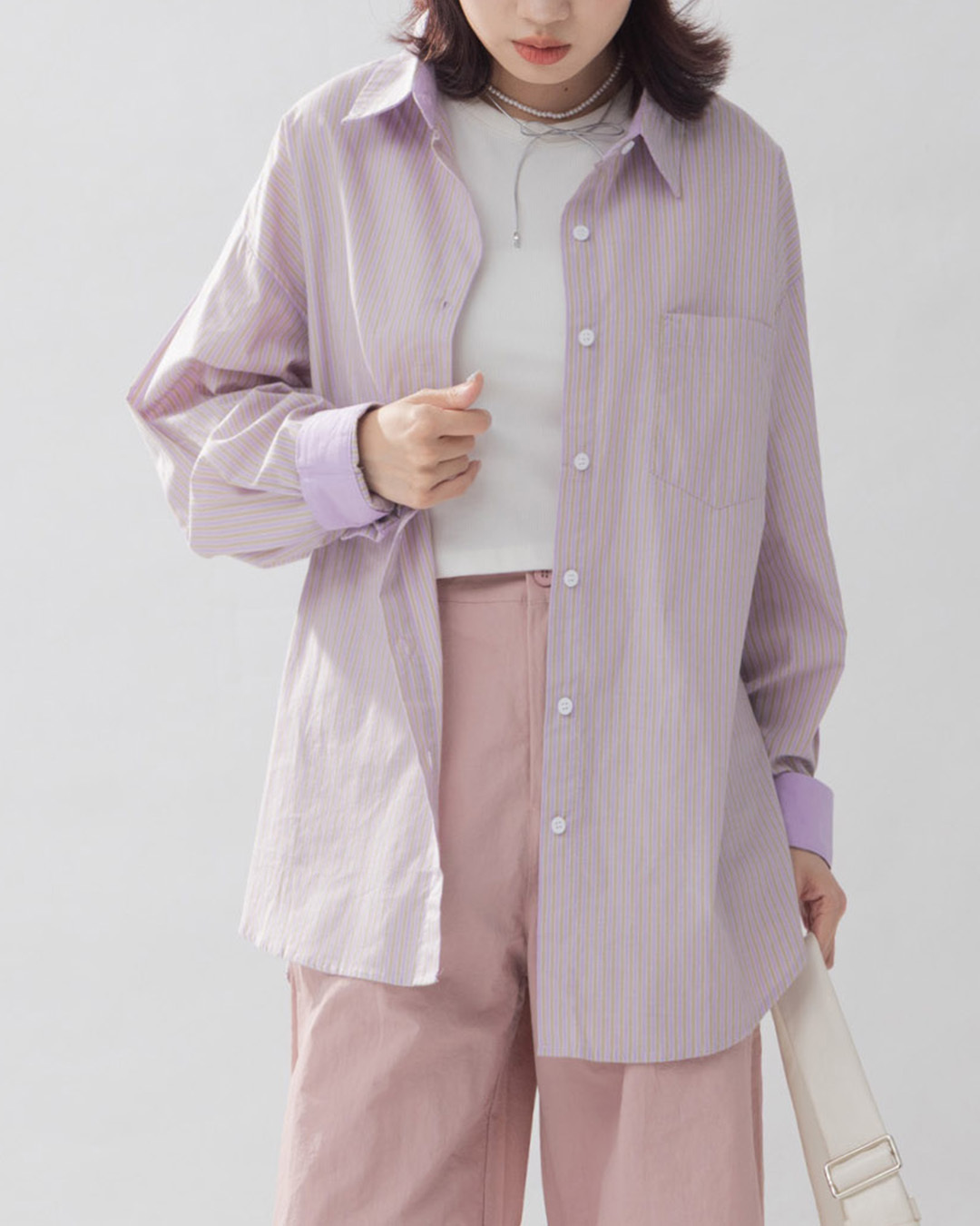 ストライプオーバーサイズシャツ