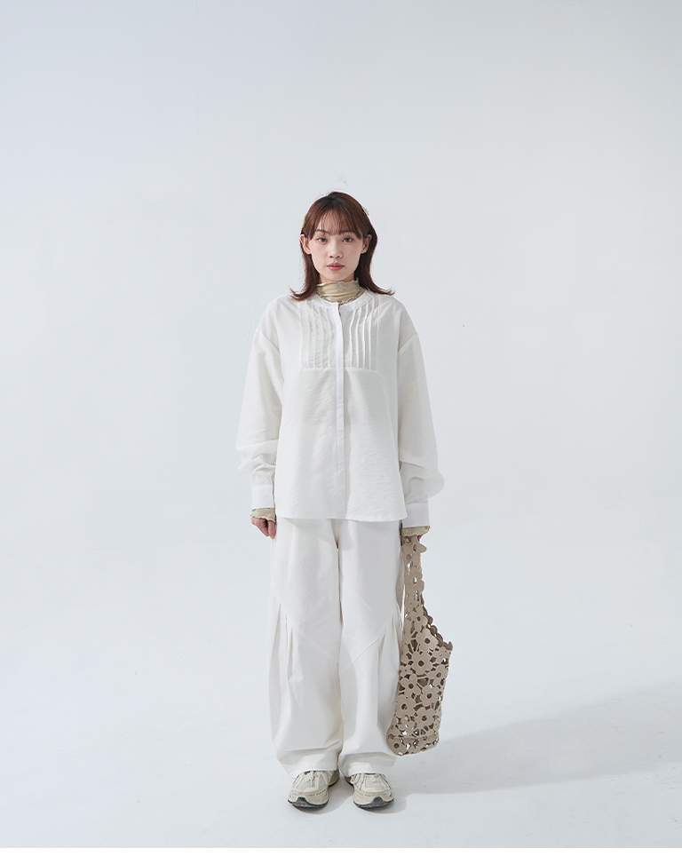 クルーネックシアーシャツ2色展開