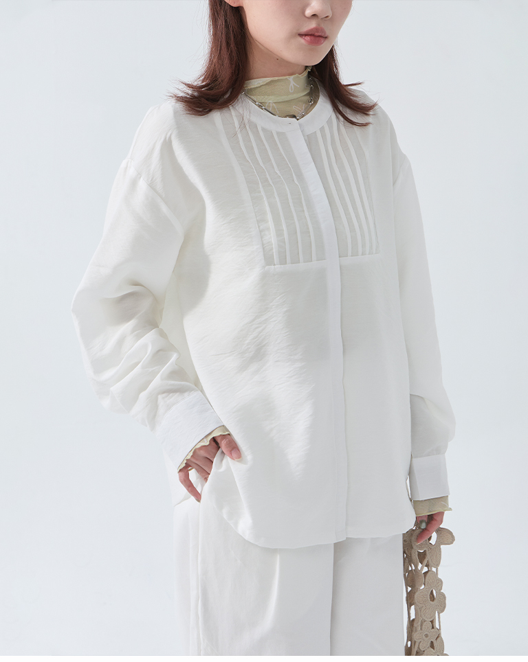 クルーネックシアーシャツ2色展開