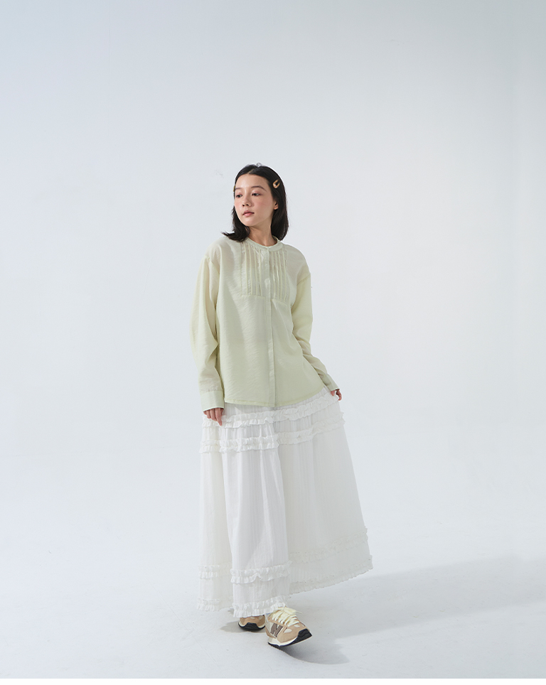 クルーネックシアーシャツ2色展開